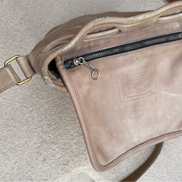 VTG COACH All Leather drawstring bucket bag in Natural/Neutral | USA 🇺🇸 1998 - Picture 10 of 11